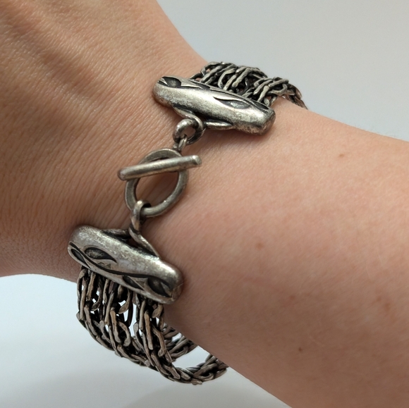 Silver 3 chained bracelet - Picture 2 of 6